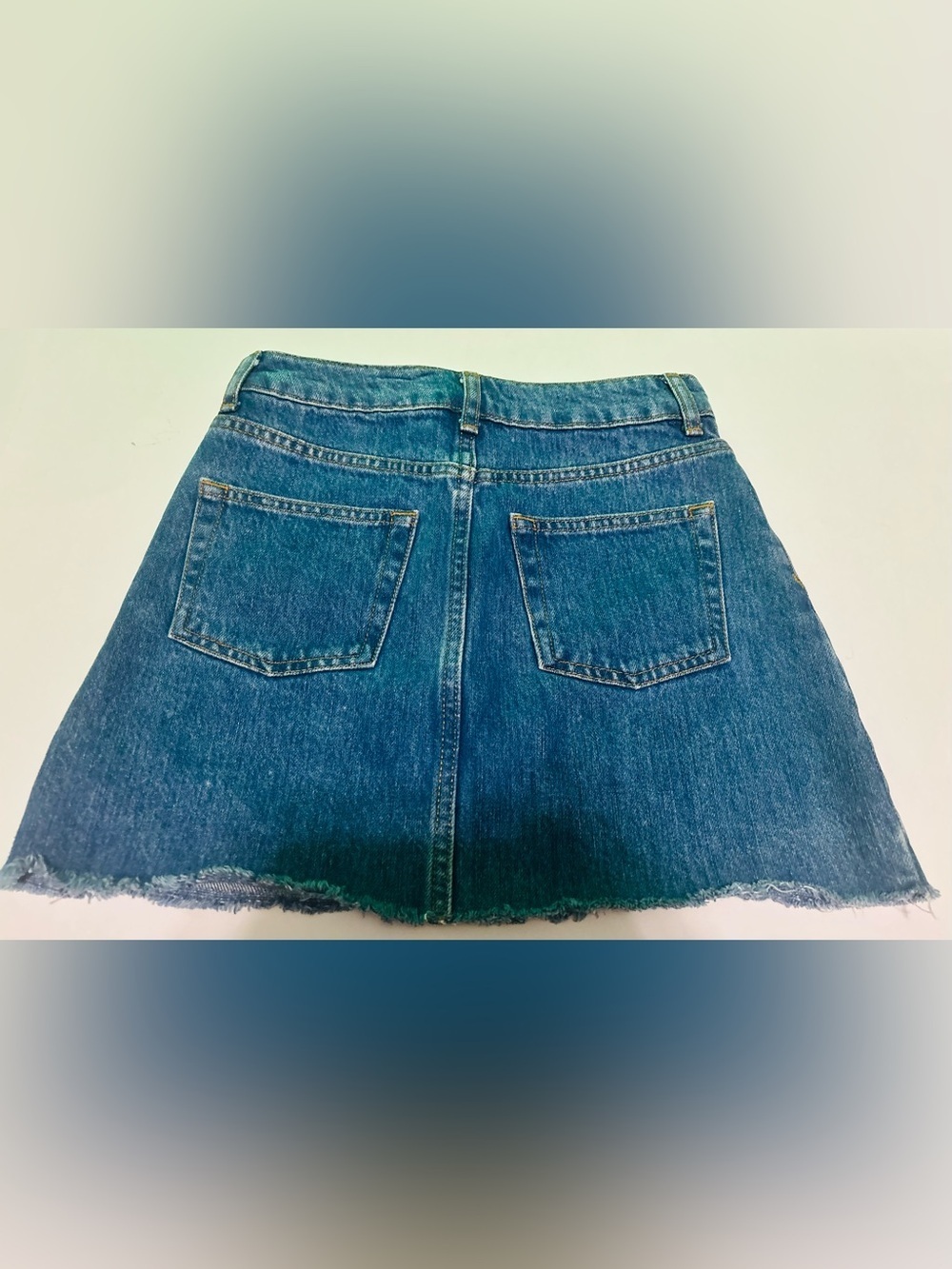 Topshop Blue Denim A-Line Mini Skirt - Picture 2 of 4